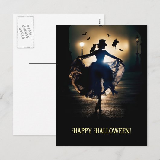 Steampunk Victoria Happy Halloween Owl Lady Feestdagenkaart (Voorkant / Achterkant)