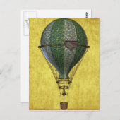 Steampunk Victoriaans ballon Briefkaart (Voorkant / Achterkant)