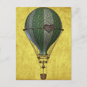Steampunk Victoriaans ballon Briefkaart