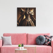 Steampunk Victoriaans Black and Gold Empress Gown Canvas Afdruk (Insitu (Woonkamer))