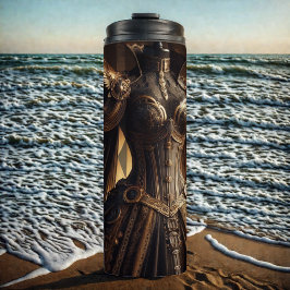 Steampunk Victoriaans Black and Gold Empress Gown Thermosbeker