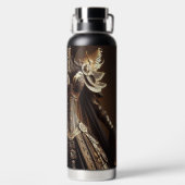 Steampunk Victoriaans Black and Gold Empress Gown Waterfles (Achterkant)