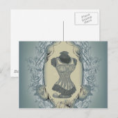 Steampunk Victoriaans bloemenkrans  korset Briefkaart (Voorkant / Achterkant)