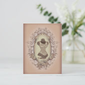 Steampunk Victoriaans bloemenkrans  korset Briefkaart (Staand voorkant)