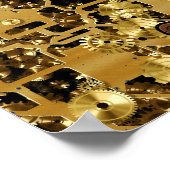 Steampunk Victoriaans Brass Cogs & Gears Art Poste Poster (Hoek)