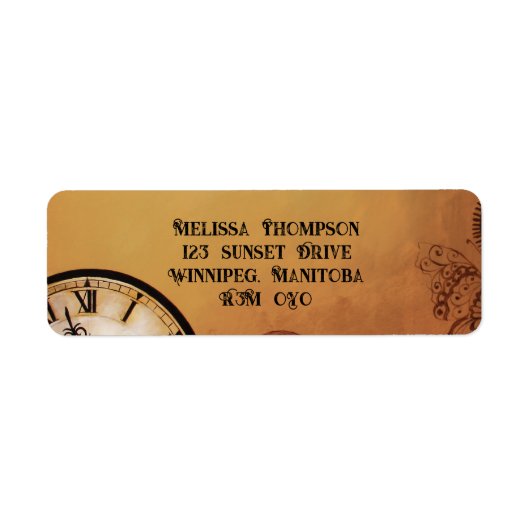 Steampunk Victoriaans bruiloft Etiket (Voorkant)