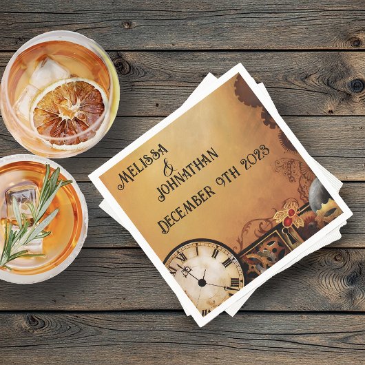 Steampunk Victoriaans bruiloft Servet