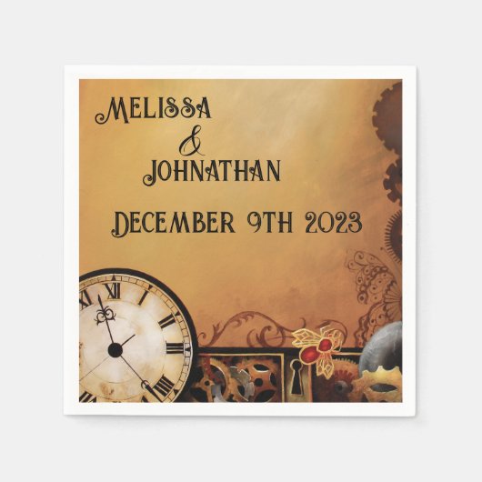 Steampunk Victoriaans bruiloft Servet (Voorkant)