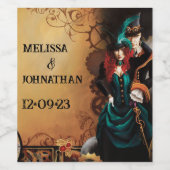 Steampunk Victoriaans bruiloft Wijn Etiket (Enkel label)
