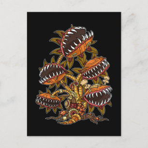 Steampunk Victoriaans carnivoren Plant Venus Fly Briefkaart