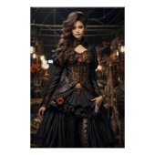 Steampunk Victoriaans Cosplay Top Hoed Gears Perfect Poster (Voorkant)