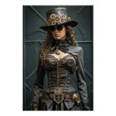 Steampunk Victoriaans Cosplay Top Hoed Gears Perfect Poster (Voorkant)
