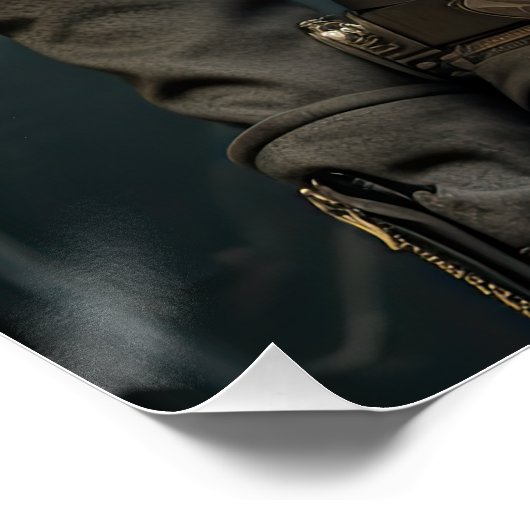 Steampunk Victoriaans Cosplay Top Hoed Gears Perfect Poster (Hoek)