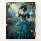 Steampunk  Victoriaans dame in een tuin Notitieboek (Achterkant)