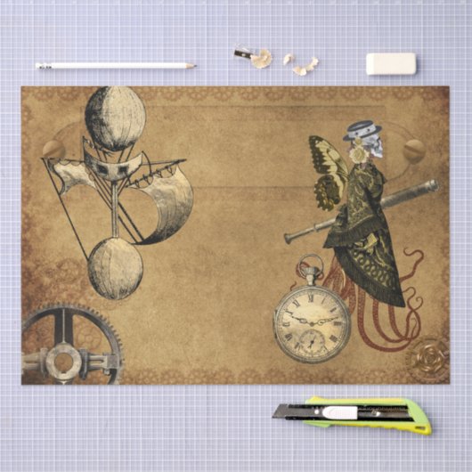 Steampunk  Victoriaans Decoupage Gears Tissuepapier (Craft)