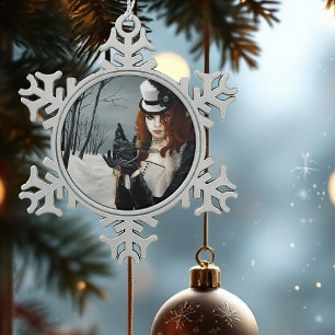 Steampunk Victoriaans Dragonfly Tin Sneeuwvlok Ornament
