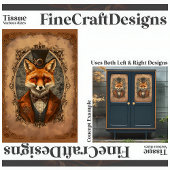 Steampunk Victoriaans Elegant Fox A4L Decoupage Tissuepapier