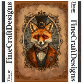 Steampunk Victoriaans Elegant Fox A4R Decoupage Tissuepapier