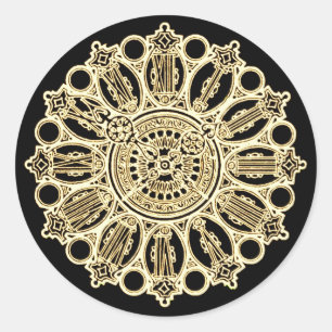  Steampunk Victoriaans Fancy Klokgezicht Ronde Sticker