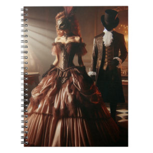 Steampunk Victoriaans Fantasie Kunst Maskerade  Notitieboek