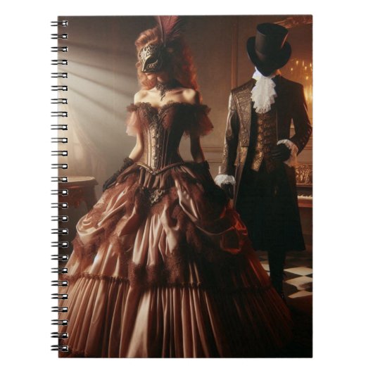 Steampunk Victoriaans Fantasie Kunst Maskerade Notitieboek (Voorkant)