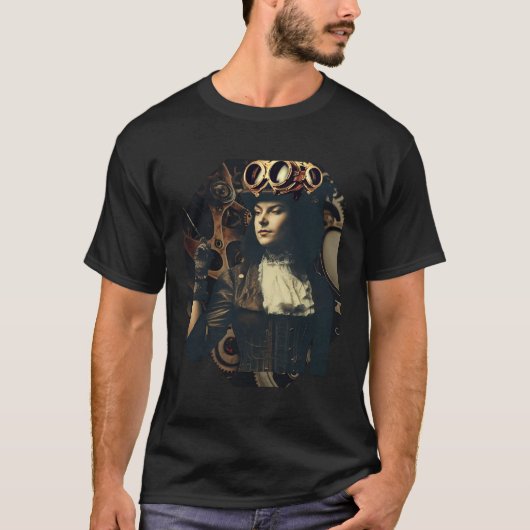 Steampunk Victoriaans Fantasy Gothic T-shirt (Voorkant)