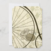 Steampunk Victoriaans fietsbruiloft Kaart (Achterkant)