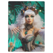 Steampunk Victoriaans futuristische groene danser Klembord (Achterkant)