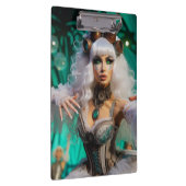 Steampunk Victoriaans futuristische groene danser Klembord (Rechts)