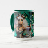 Steampunk Victoriaans futuristische groene danser Mok (Voorkant links)