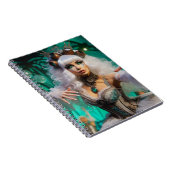 Steampunk Victoriaans futuristische groene danser Notitieboek (Rechterzijde)