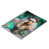 Steampunk Victoriaans futuristische groene danser Notitieboek (Linkerzijde)