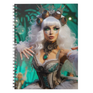 Steampunk Victoriaans futuristische groene danser Notitieboek