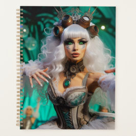 Steampunk Victoriaans futuristische groene danser Planner