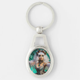 Steampunk Victoriaans futuristische groene danser Sleutelhanger