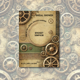 Steampunk Victoriaans Gearwork Bridal Kaart