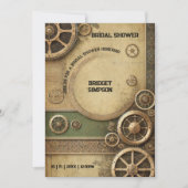 Steampunk Victoriaans Gearwork Bridal Kaart (Voorkant)