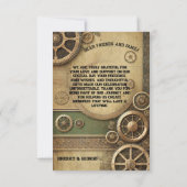 Steampunk Victoriaans Gearwork Trouwfoto Bedankkaart (Achterkant)