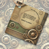 Steampunk Victoriaans Gearwork Wedding bedankt Bedankjes Labels