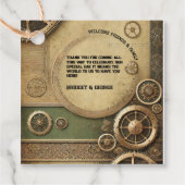 Steampunk Victoriaans Gearwork Wedding bedankt Bedankjes Labels (Voorkant)