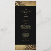 Steampunk Victoriaans Gearwork Wedding Programmakaart (Achterkant)