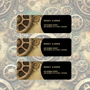 Steampunk Victoriaans Gearwork Wedding Return Etiket