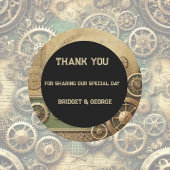 Steampunk Victoriaans Gearwork Wedding Ronde Sticker