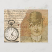 Steampunk  Victoriaans Gentleman Dank u Briefkaart (Voorkant)