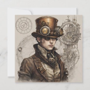 Steampunk Victoriaans Gentleman Kunstwerk Kaart