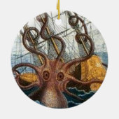Steampunk Victoriaans Giant Kraken Octopus Keramisch Ornament (Achterkant)
