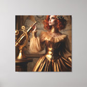 Steampunk Victoriaans Gold Astronomer Canvas Afdruk (Voorkant)