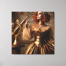 Steampunk Victoriaans Gold Astronomer Canvas Afdruk