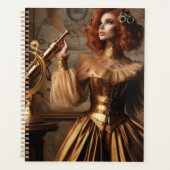 Steampunk Victoriaans Gold Astronomer Planner (Voorkant)