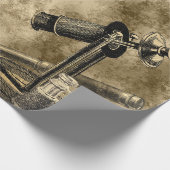 Steampunk Victoriaans Gold  Nautical Cadeaupapier (Hoek)